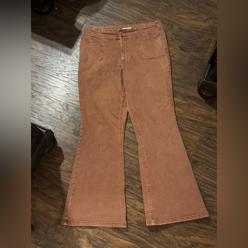Maurice’s brown/Rust denim Flare Pants women’s size 16